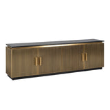 Ironville Gold Low Sideboard with Black Marble Top by Richmond Interiors - Maison Rêves UK