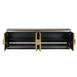 Ironville Gold Low Sideboard with Black Marble Top by Richmond Interiors - Maison Rêves UK