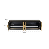 Ironville Gold Low Sideboard with Black Marble Top by Richmond Interiors - Maison Rêves UK