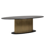 Ironville Oval Dining Table with Dark Marble Top by Richmond Interiors - Maison Rêves UK