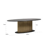 Ironville Oval Dining Table with Dark Marble Top by Richmond Interiors - Maison Rêves UK
