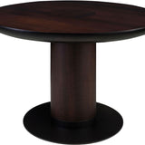 Joburg Ø120 Brown Wooden Circular Dining Table - Maison Rêves UK