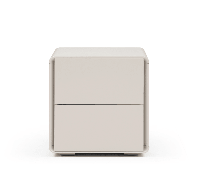 Kota Bedside Table - Matte Beige - Maison Rêves UK