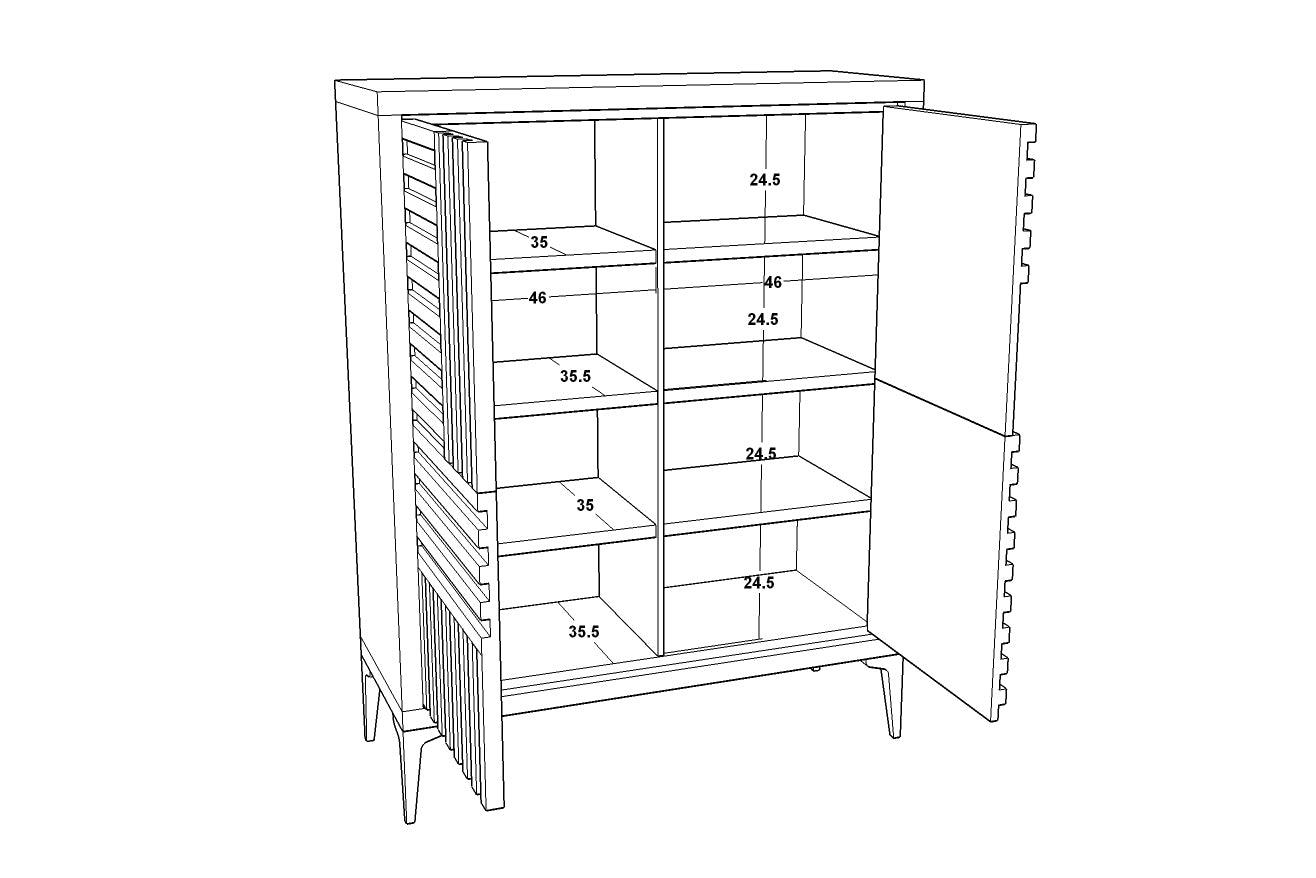 Kyoto Textured Dry Grey Oak Cabinet by Berkeley Designs - Maison Rêves UK
