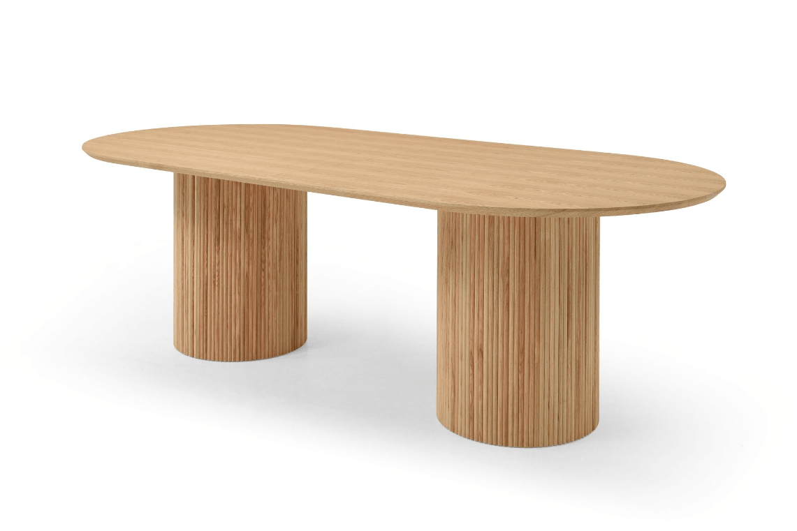 Lantine 240 Dining Table - Pill Shaped - Ash Oak - Maison Rêves UK