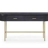 Lantine Console Table - Black Oak & Brass - Maison Rêves UK