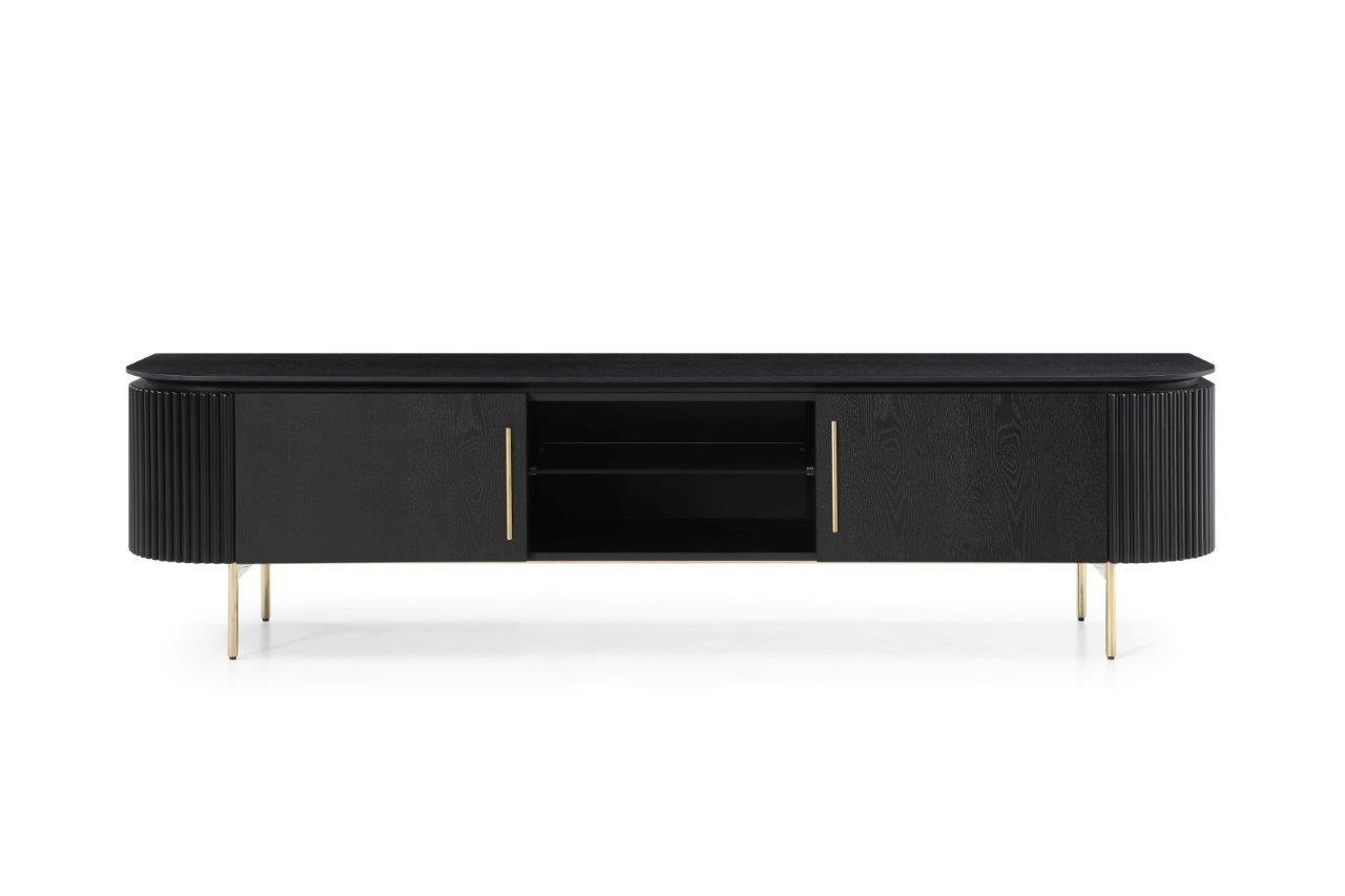 Lantine TV Unit - Matte Black Oak - Maison Rêves UK