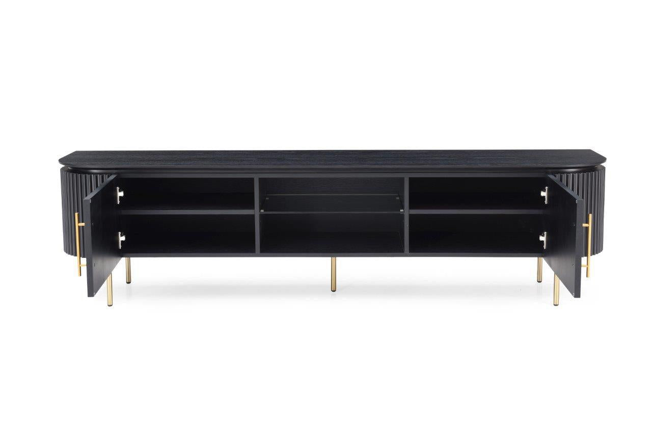 Lantine TV Unit - Matte Black Oak - Maison Rêves UK