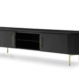Lantine TV Unit - Matte Black Oak - Maison Rêves UK