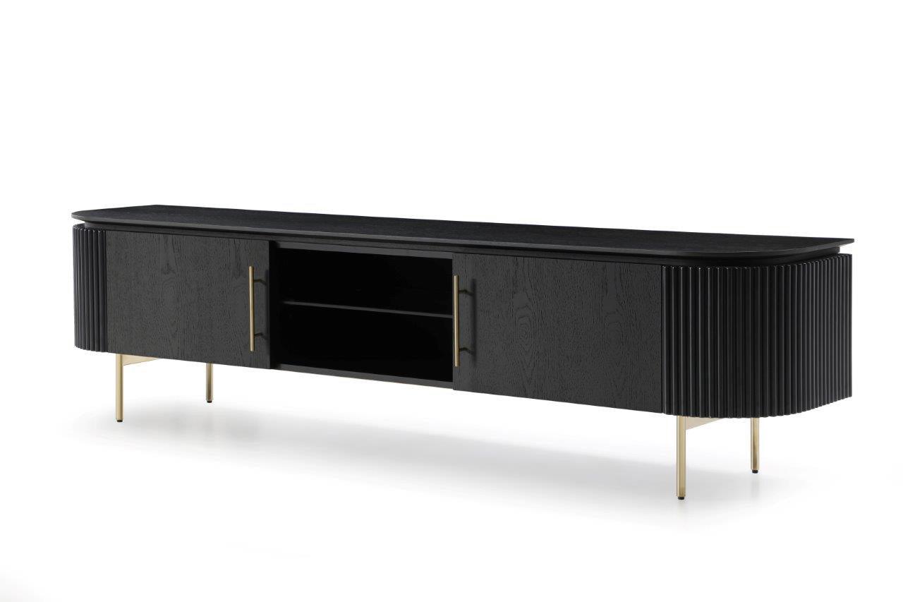 Lantine TV Unit - Matte Black Oak - Maison Rêves UK