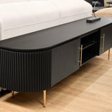 Lantine TV Unit - Matte Black Oak - Maison Rêves UK