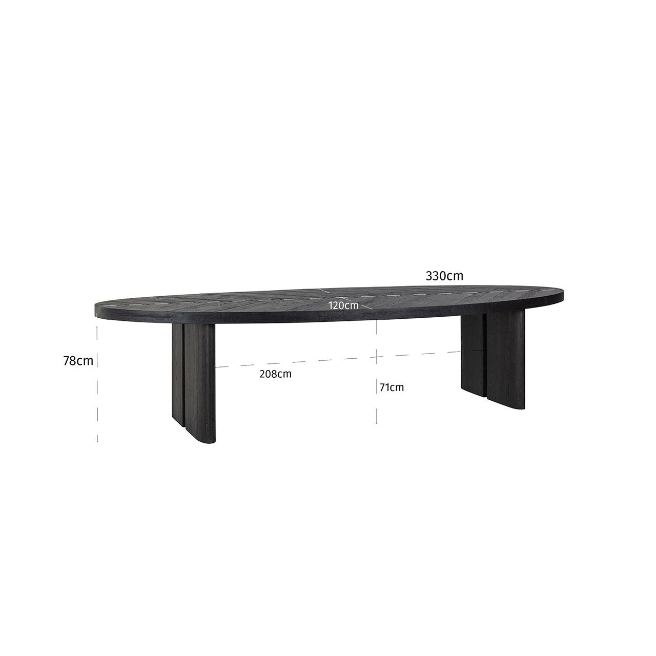 Lilly Large Oval Recycled Oak Dining Table in Dark Coffee by Richmond Interiors - Maison Rêves UK