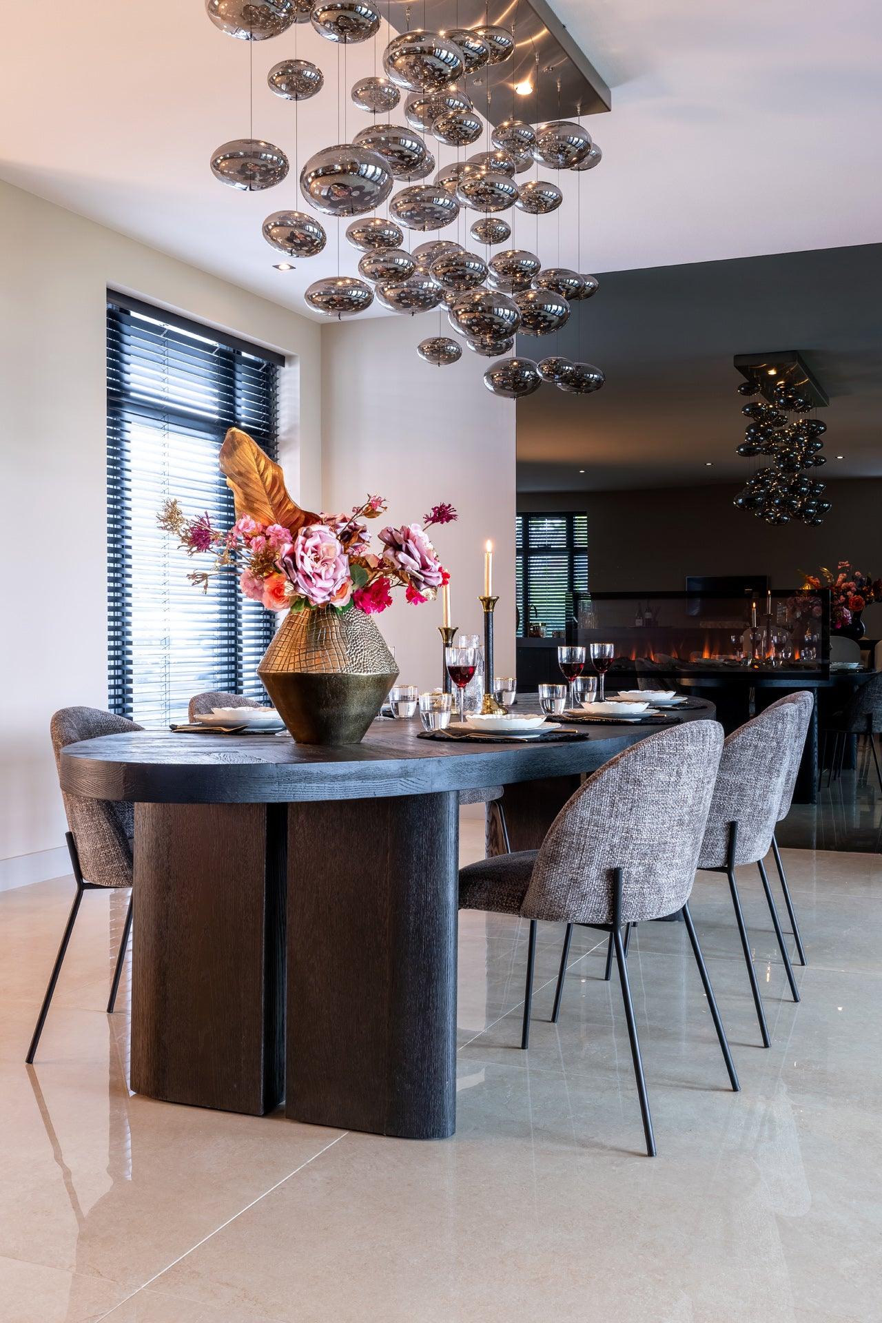 Lilly Large Oval Recycled Oak Dining Table in Dark Coffee by Richmond Interiors - Maison Rêves UK