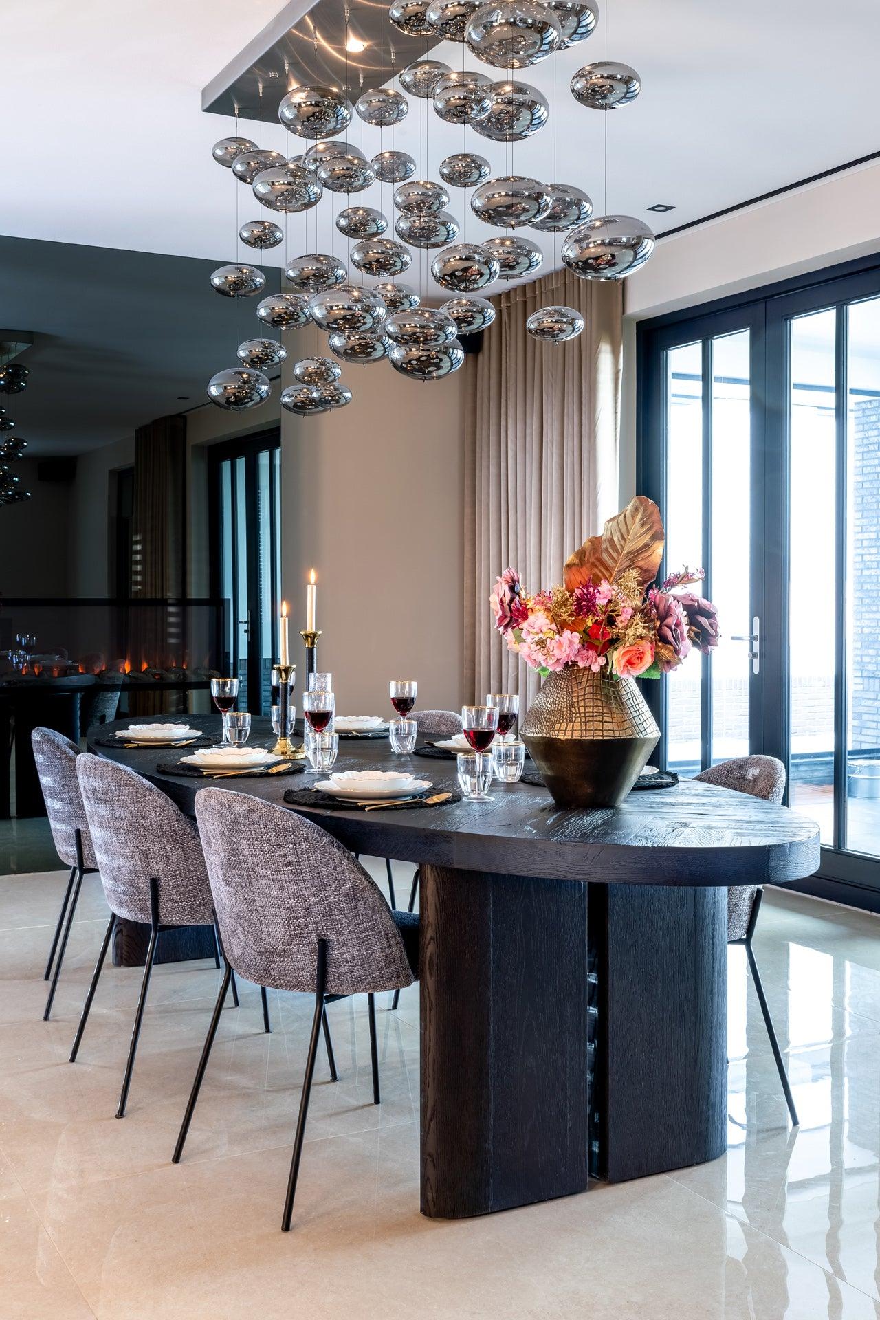 Lilly Large Oval Recycled Oak Dining Table in Dark Coffee by Richmond Interiors - Maison Rêves UK