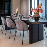 Lilly Large Oval Recycled Oak Dining Table in Dark Coffee by Richmond Interiors - Maison Rêves UK