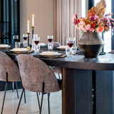 Lilly Large Oval Recycled Oak Dining Table in Dark Coffee by Richmond Interiors - Maison Rêves UK
