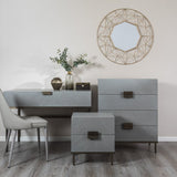Lilly 2 Drawer Bedside - Grey - interitower