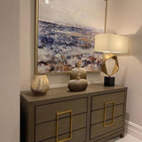 Lucca 6-Drawer Chest of Drawers Grey Coloured Oak Veneer With Gold Handles by Berkeley Designs - Interitower | UK 