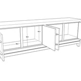 Lucca Media Unit with Grey/Taupe Coloured Oak Veneer and Gold Handles by Berkeley Designs - Interitower | UK 