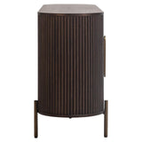 Luxor 4 Door Brown Wood Sideboard with Brushed Gold Frame by Richmond Interiors - Maison Rêves UK