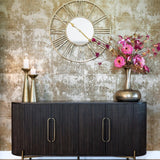Luxor 4 Door Brown Wood Sideboard with Brushed Gold Frame by Richmond Interiors - Maison Rêves UK