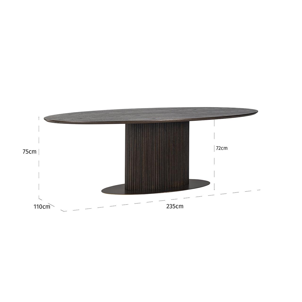 Luxor Brown Oval Wooden Dining Table by Richmond Interiors - Maison Rêves UK