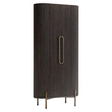 Luxor Single Door Brown Wood Cabinet with Brushed Gold Frame by Richmond Interiors - Maison Rêves UK