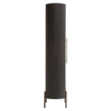Luxor Single Door Brown Wood Cabinet with Brushed Gold Frame by Richmond Interiors - Maison Rêves UK