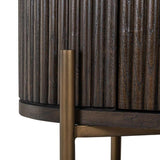Luxor Single Door Brown Wood Cabinet with Brushed Gold Frame by Richmond Interiors - Maison Rêves UK