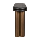 Macaron Black Rustic Top Console Table with Brass Base by Richmond Interiors - Maison Rêves UK