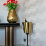 Macaron Black Rustic Top Console Table with Brass Base by Richmond Interiors - Maison Rêves UK