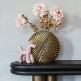 Macaron Black Rustic Top Console Table with Brass Base by Richmond Interiors - Maison Rêves UK