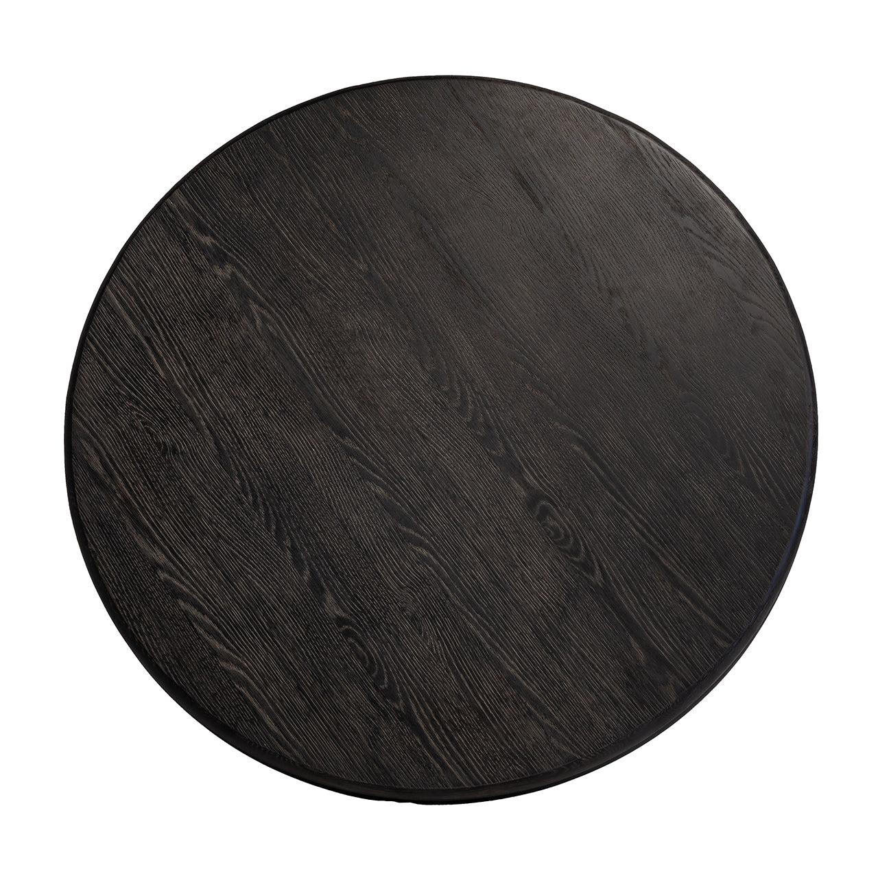 Macaron Circular Dining Table with Black Rustic Oak Top by Richmond Interiors - Maison Rêves UK