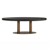 Macaron Oval Dining Table with Black Rustic Wood Top by Richmond Interiors - Maison Rêves UK