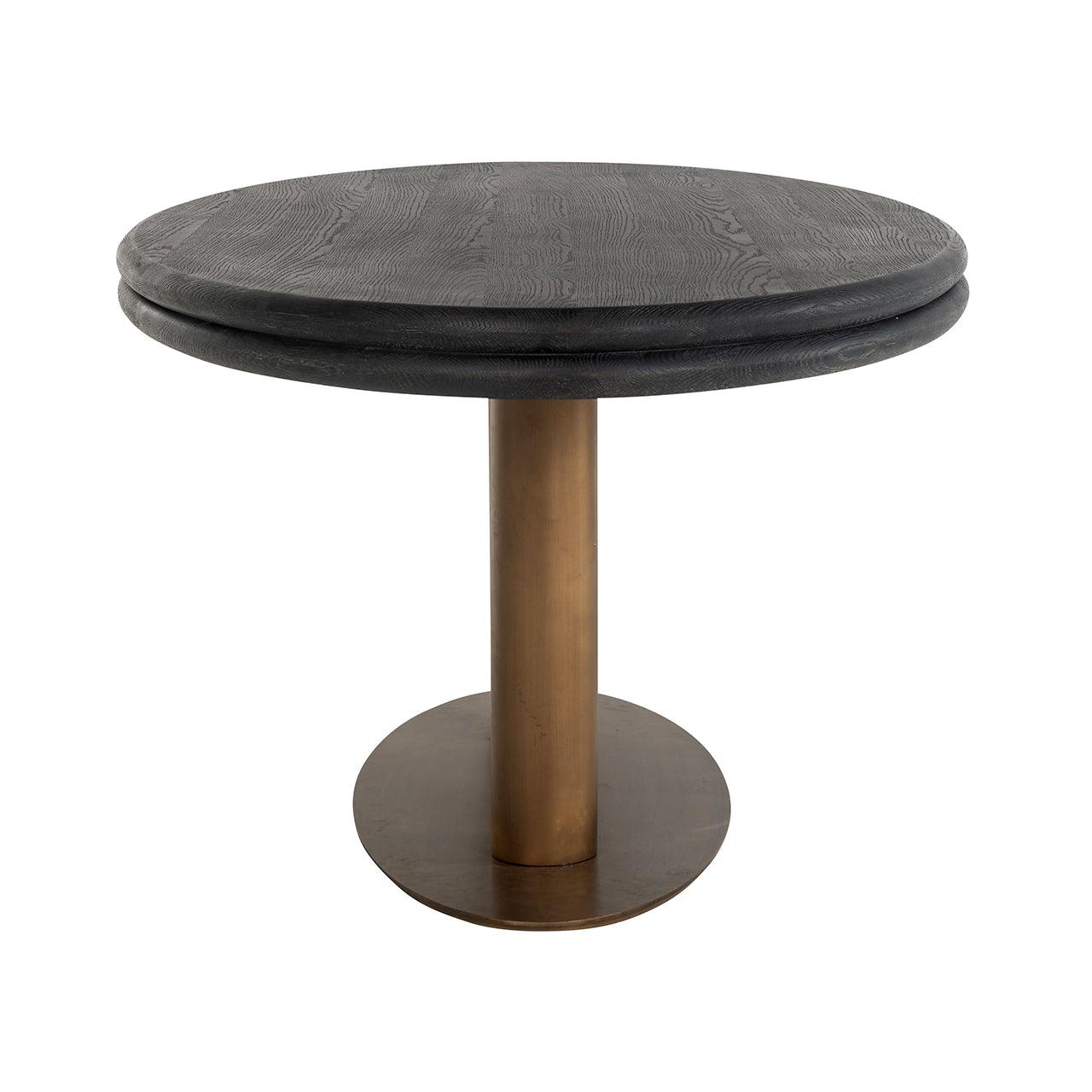 Macaron Oval Dining Table with Black Rustic Wood Top by Richmond Interiors - Maison Rêves UK