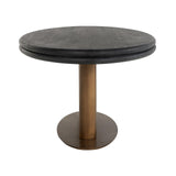 Macaron Oval Dining Table with Black Rustic Wood Top by Richmond Interiors - Maison Rêves UK