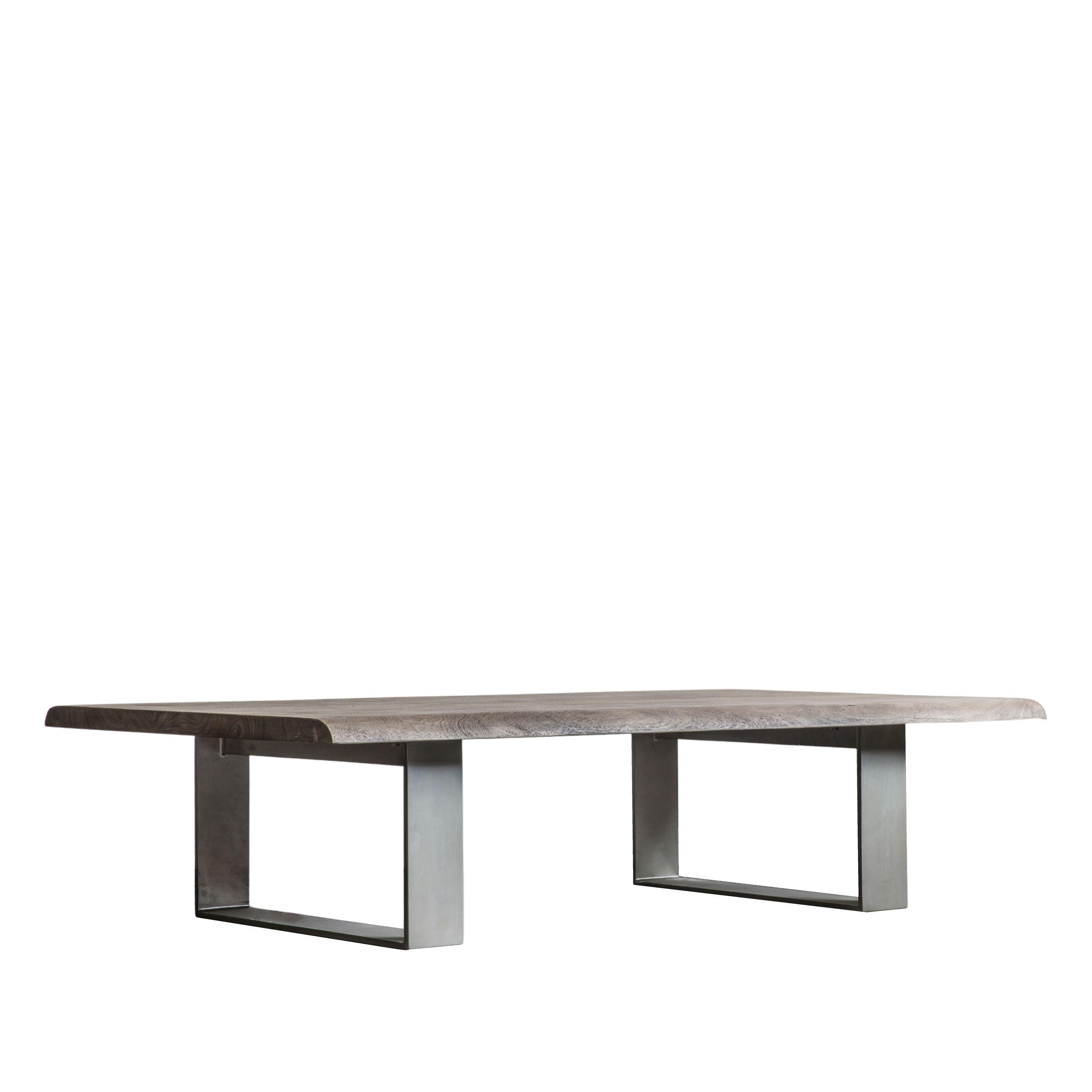 Marvena Acacia Wood Coffee Table with Iron Legs - Maison Rêves UK