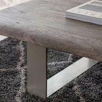 Marvena Acacia Wood Coffee Table with Iron Legs - Maison Rêves UK
