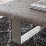 Marvena Acacia Wood Coffee Table with Iron Legs - Maison Rêves UK