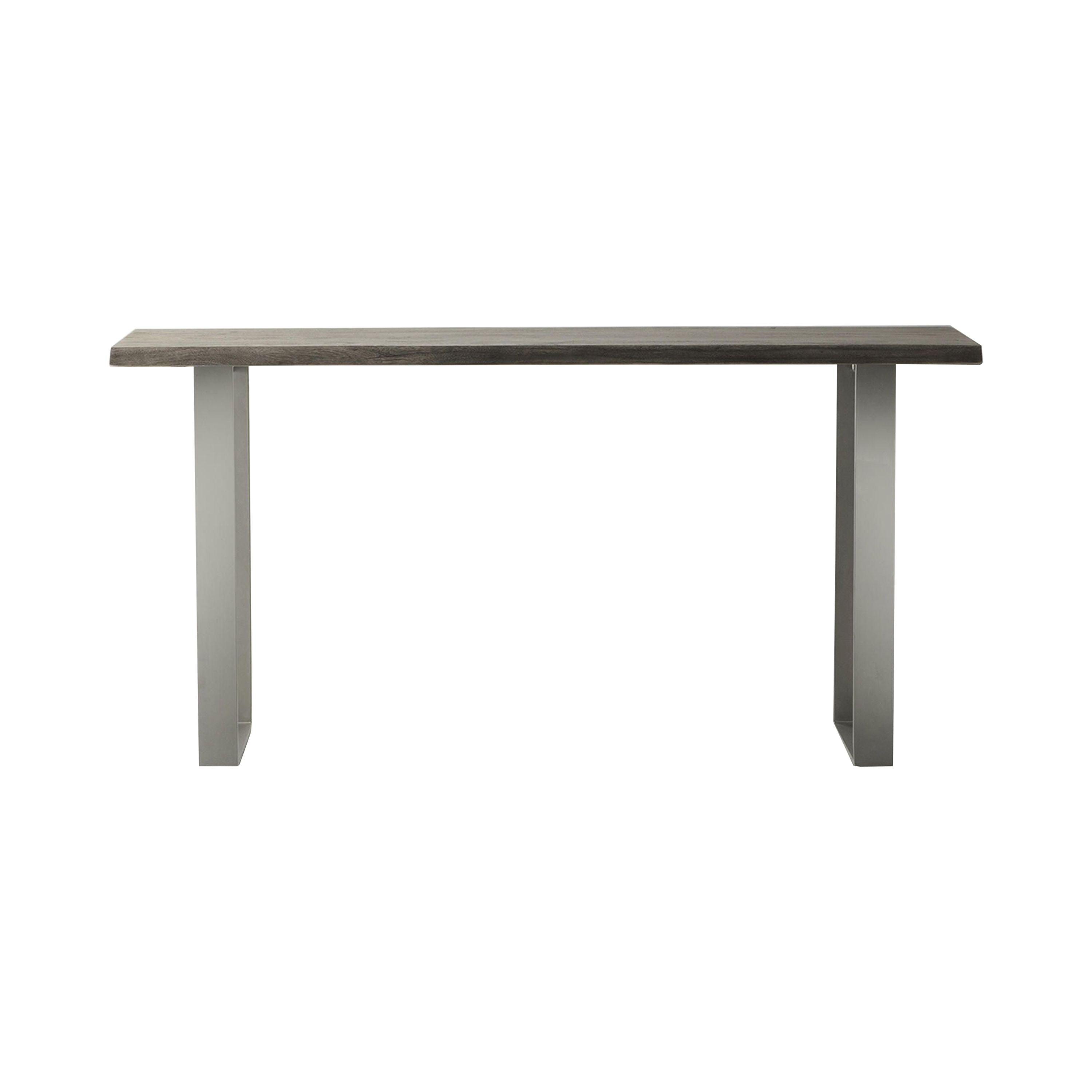 Marvena Acacia Wood Top Console Table Grey - Maison Rêves UK