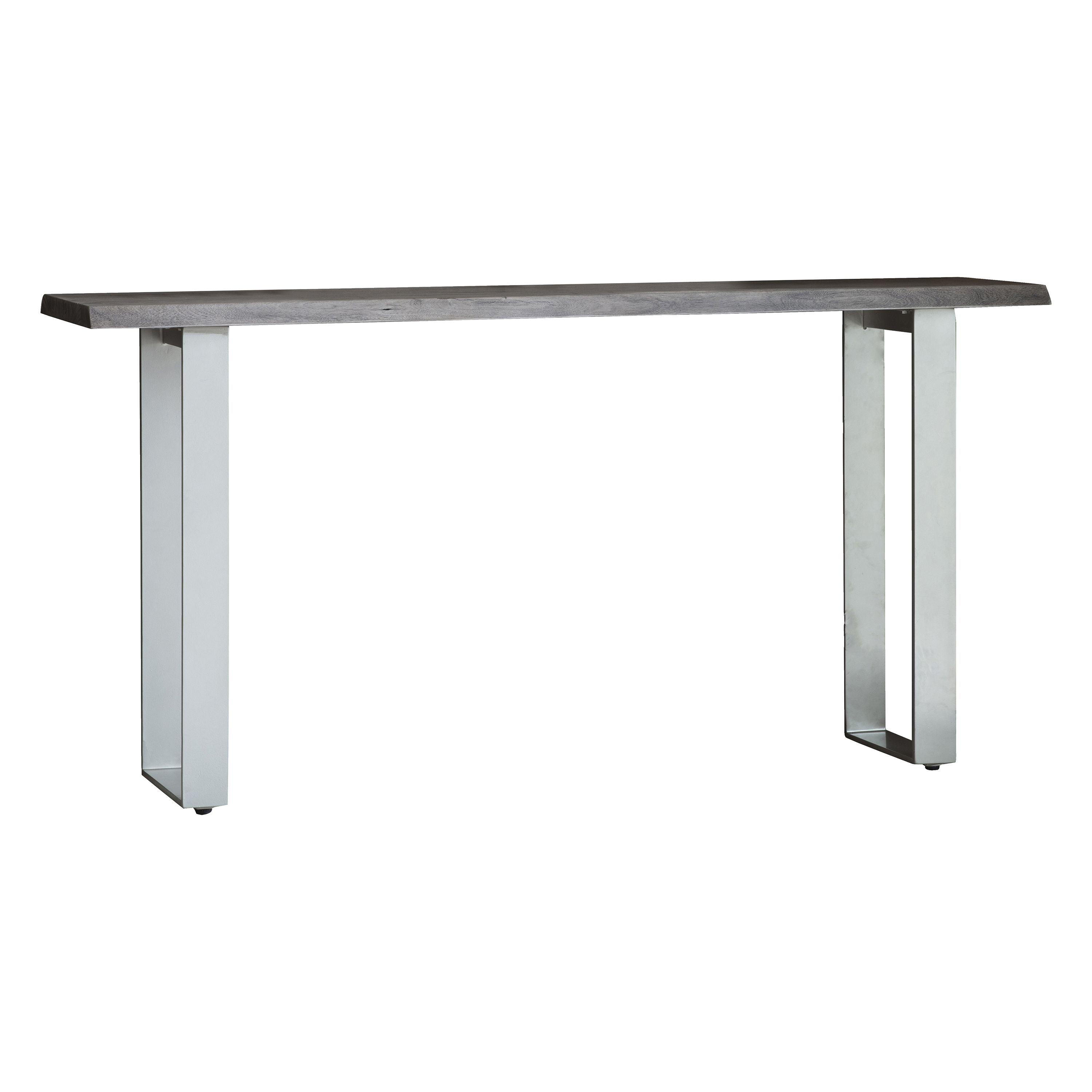 Marvena Acacia Wood Top Console Table Grey - Maison Rêves UK