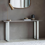 Marvena Acacia Wood Top Console Table Grey - Maison Rêves UK