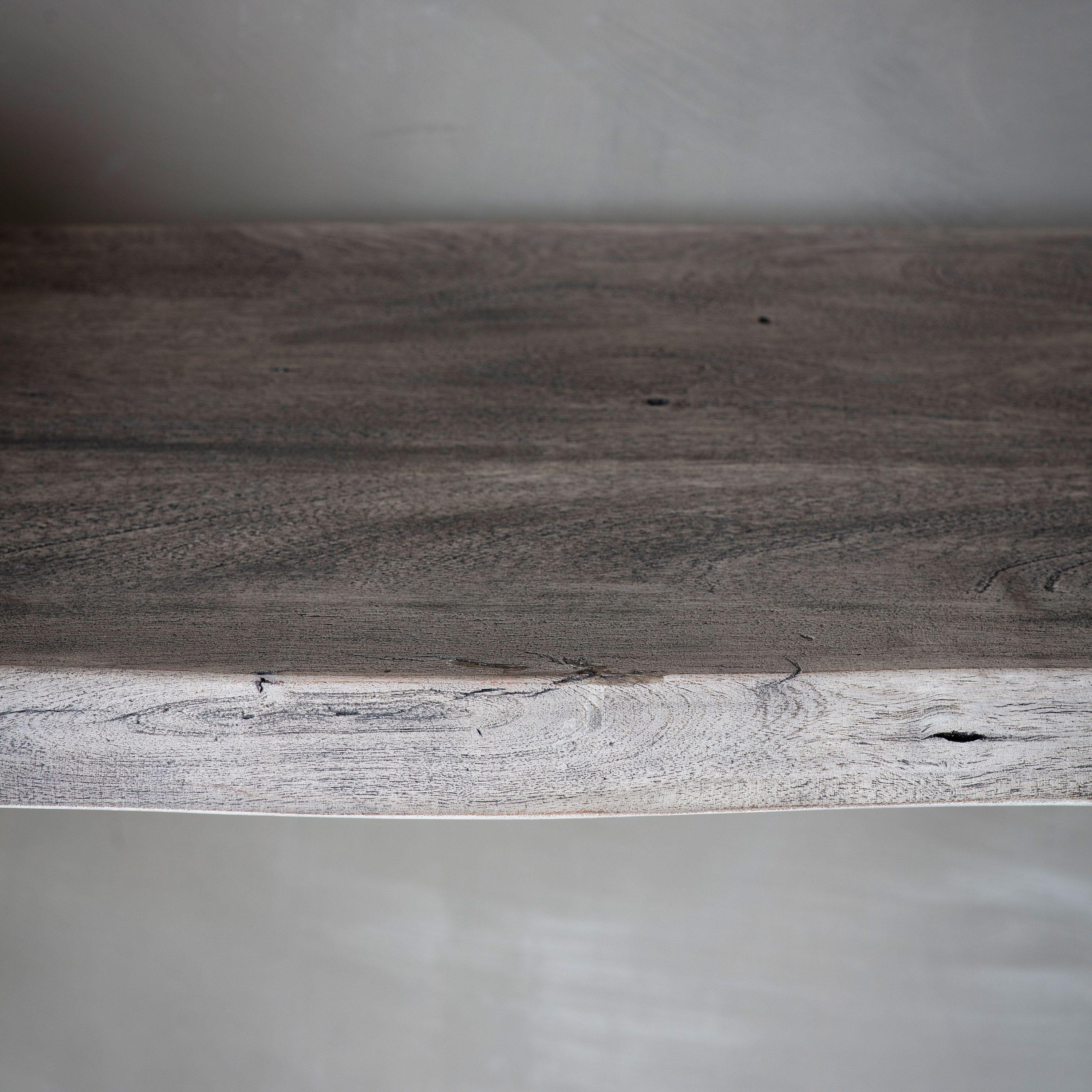 Marvena Acacia Wood Top Console Table Grey - Maison Rêves UK