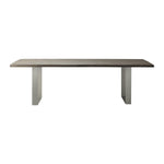 Marvena Wooden Dining Table Grey with Silver Powder Coated Iron Legs - Maison Rêves UK