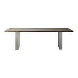 Marvena Wooden Dining Table Grey with Silver Powder Coated Iron Legs - Maison Rêves UK