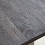 Marvena Wooden Dining Table Grey with Silver Powder Coated Iron Legs - Maison Rêves UK