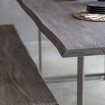 Marvena Wooden Dining Table Grey with Silver Powder Coated Iron Legs - Maison Rêves UK
