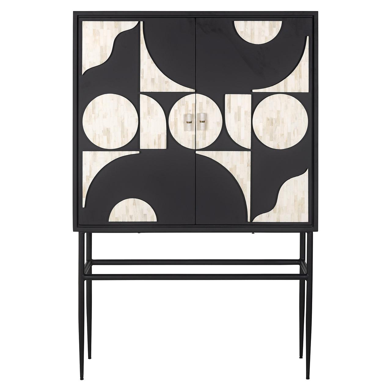 Mendoza 2 Door Mango Wood Cabinet with Black Iron Frame by Richmond Interiors - Maison Rêves UK