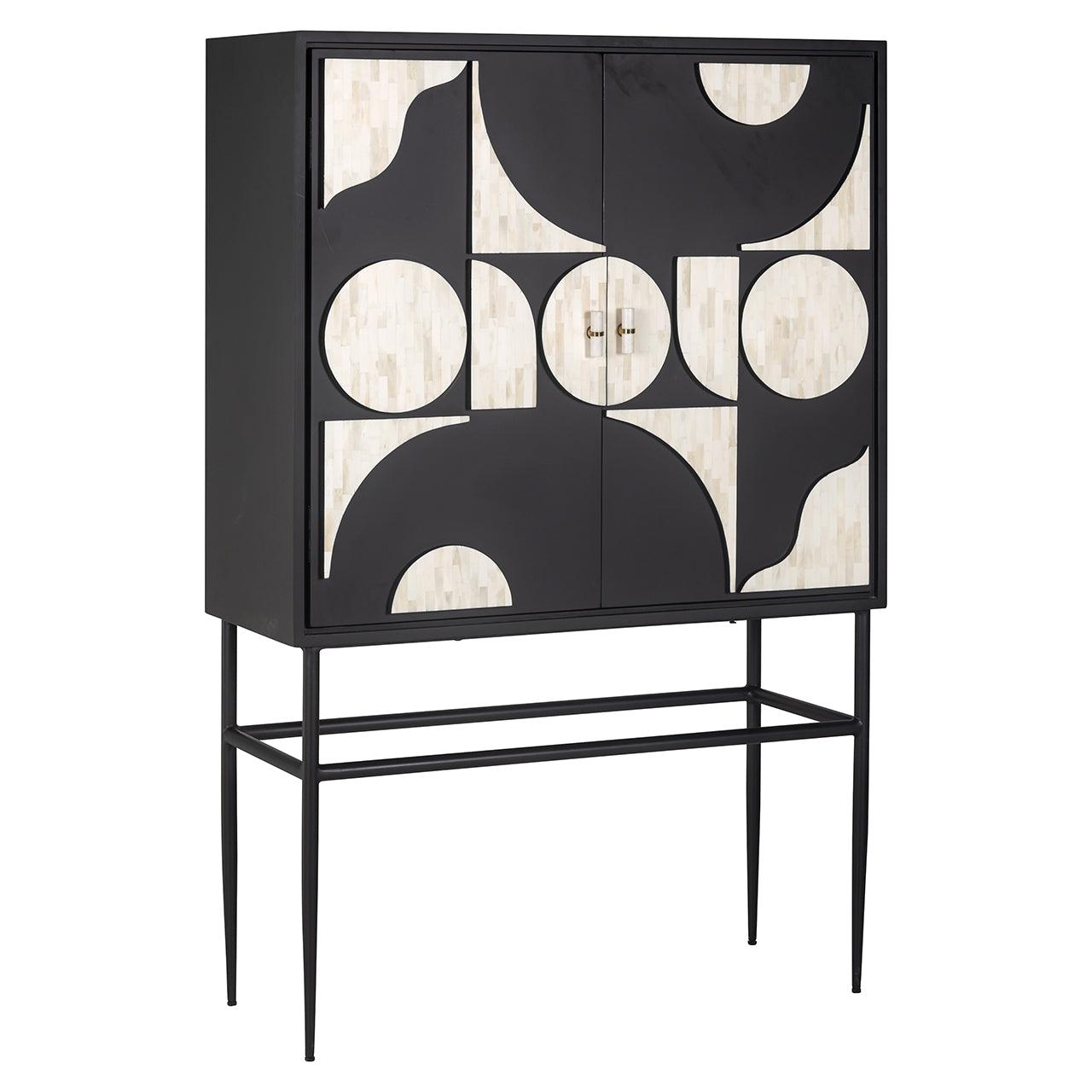Mendoza 2 Door Mango Wood Cabinet with Black Iron Frame by Richmond Interiors - Maison Rêves UK
