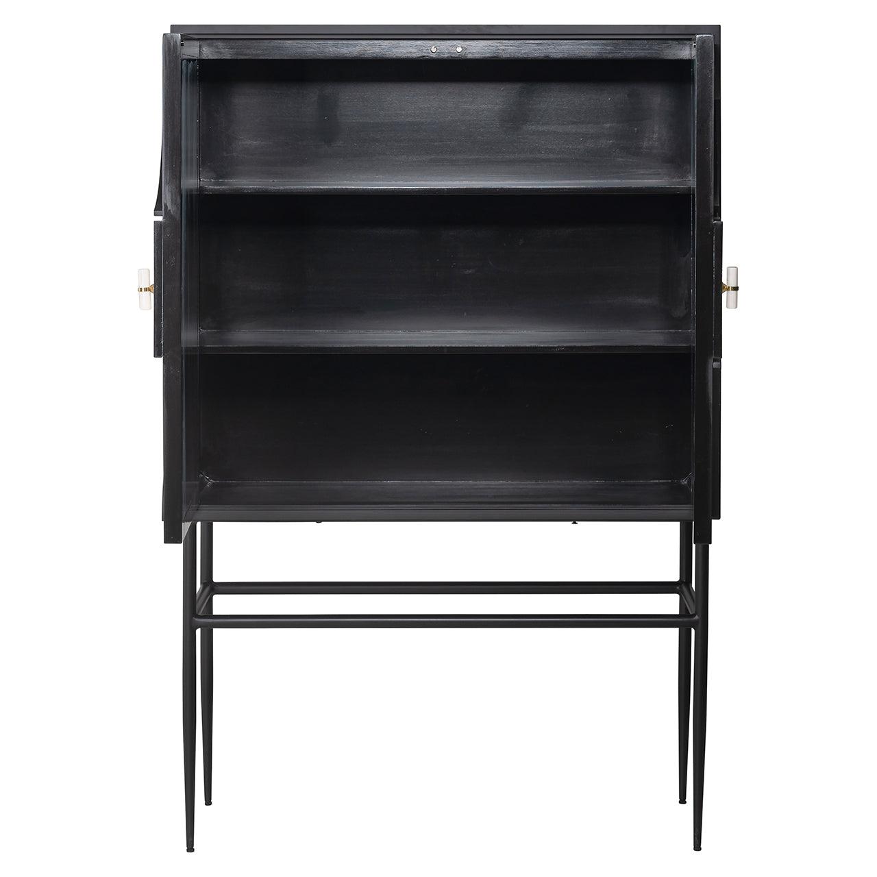 Mendoza 2 Door Mango Wood Cabinet with Black Iron Frame by Richmond Interiors - Maison Rêves UK